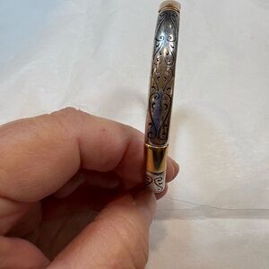 Brighton Thin Intricate Two-Tone Bangle Bracelet sterling